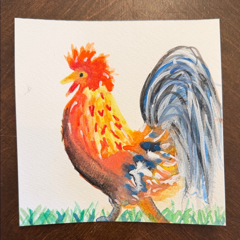Colorful Rooster Art